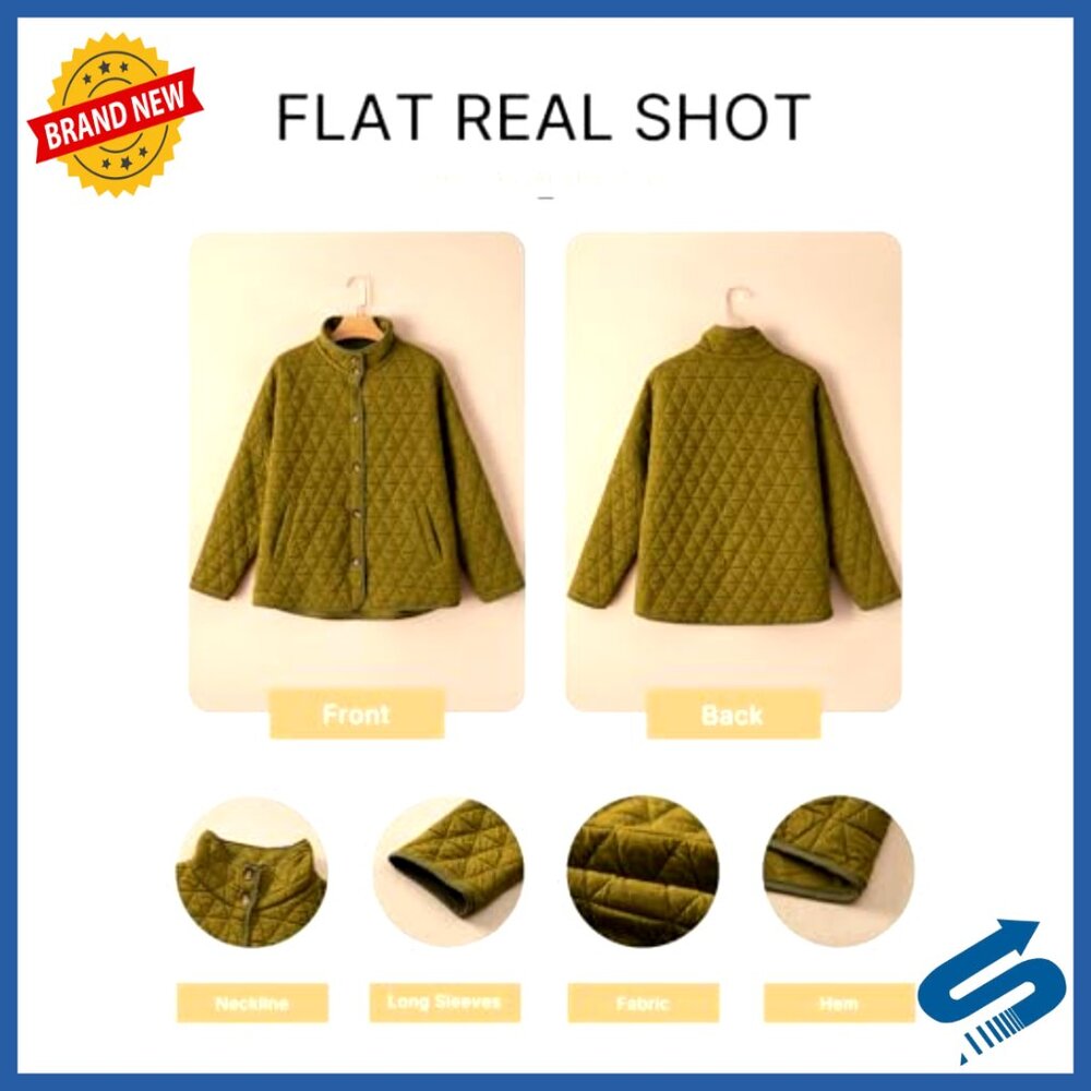 Lightweight Diamond Quilted Jacket Button Down Pu… - image 4